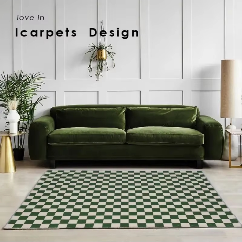 Home Textiles Plaid - VIKAMA Schachbrett Teppich Wohnzimmer Moderne Einfache