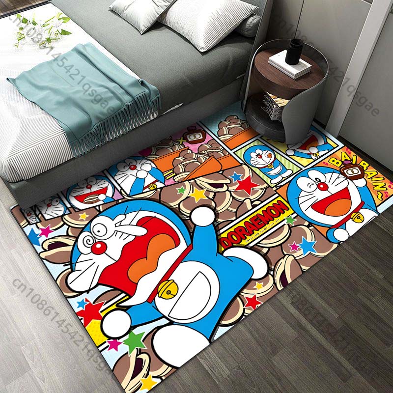 Home Textiles Luxury - Japanischer D-Doraemon mit Freunden bedruckter Teppich
