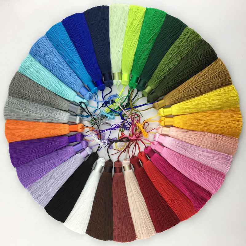 Home Ec Textiles - 1Pcs 12CM Polyester Seide Perlen Quaste