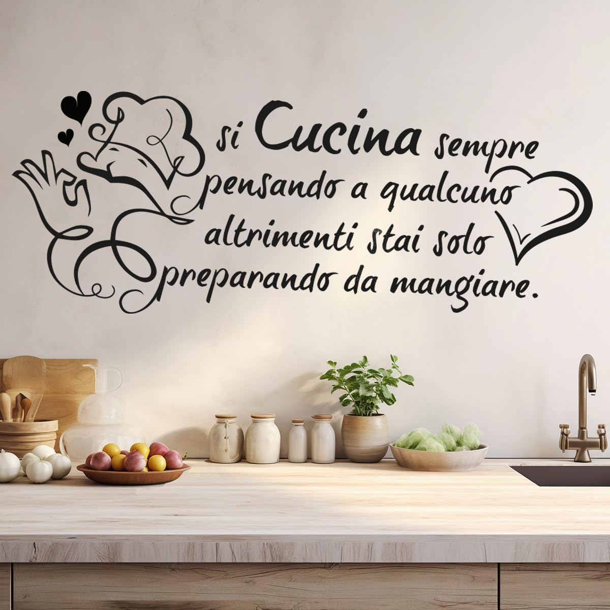 Home Textiles France - Wandaufkleber mit französischem italienischem Küchen- und