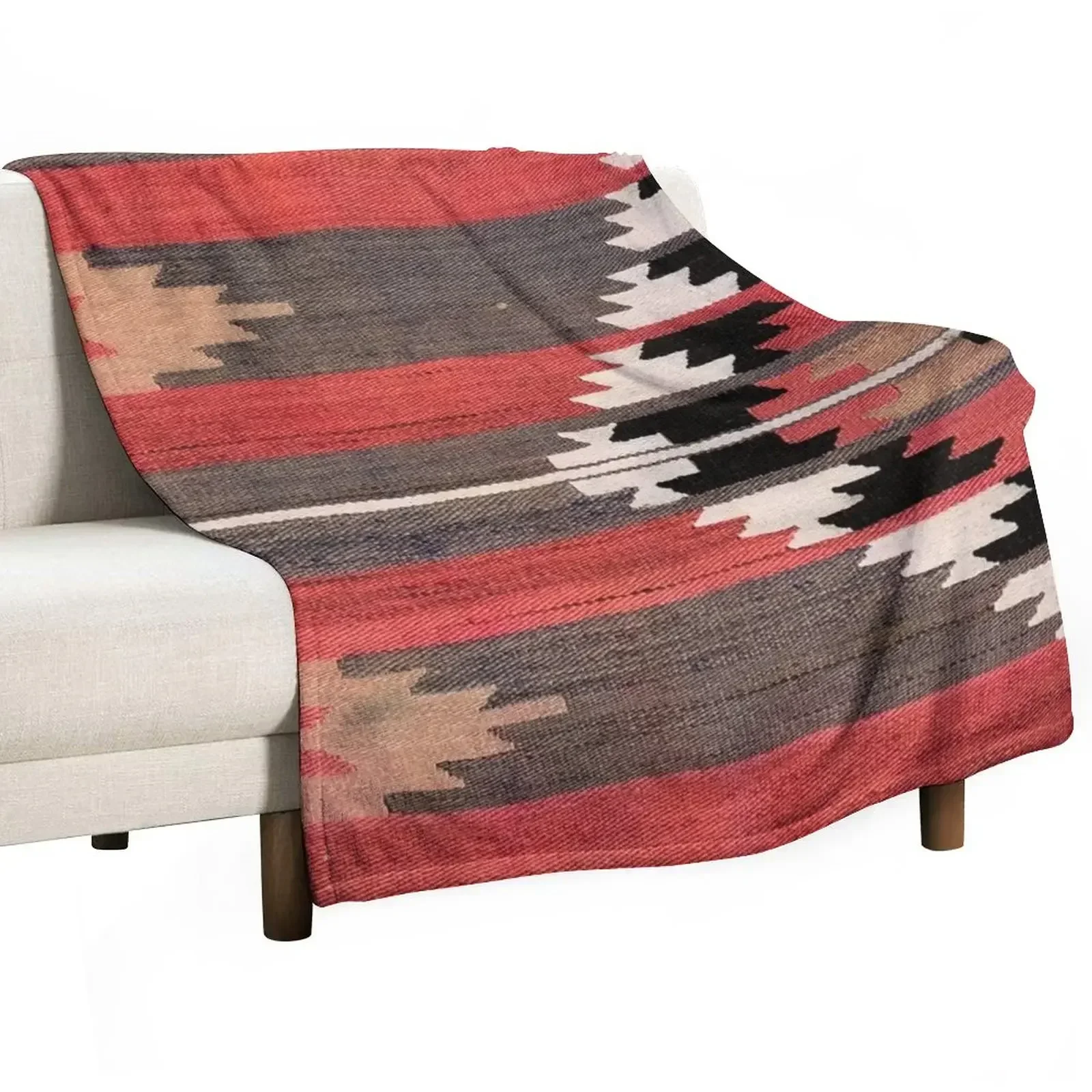 Home Textiles Luxury - Geometrischer Vintage Türkischer Kelim, Navajo-Webmuster, Gewebtes