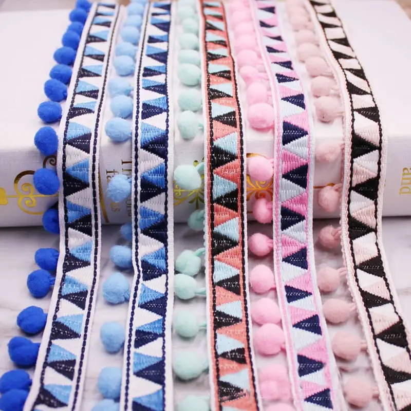 Home Ec Textiles - 1-10Yards Pompons Spitze Trim Ball Band