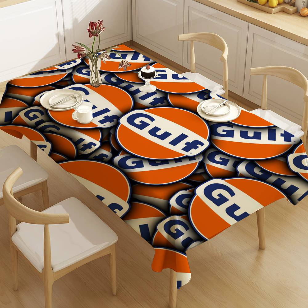 Home Textiles Today Logo - G-Gulfs Racing Logo, wasserdichte, rechteckige Tischdecke,