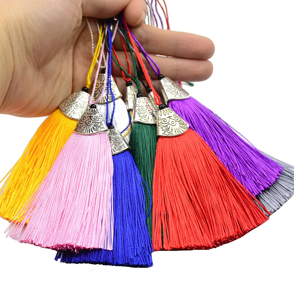 Home Ec Textiles - 5/10Pcs Seidige Handgemachte Quasten mit Antike