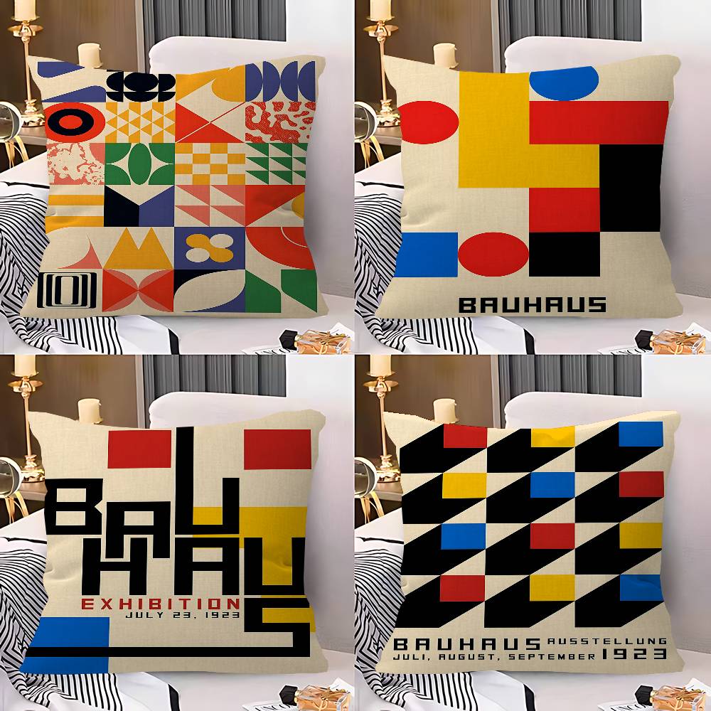 Home Textiles Exhibition - Abstrakter Bauhaus-Ausstellungs-Kissenbezug, Auto-Kissenhülle für Sofa, Auto,