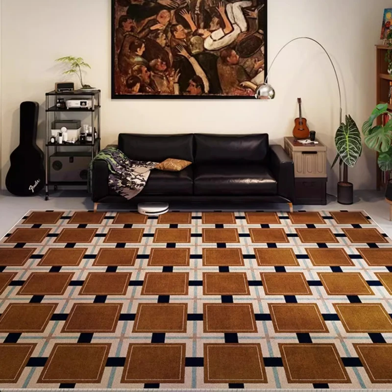 Retro-Karo-Wohnzimmerteppich,  – Home Lines Textiles Bewertung und Preis
