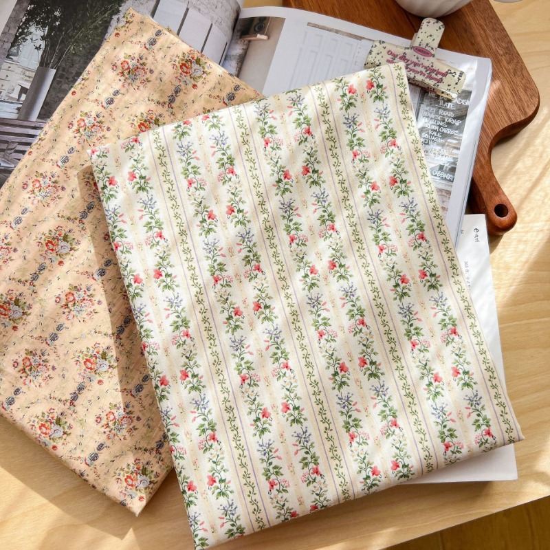 Vintage Blumen-Streifen Baumwo – Home Textiles Plaid Bewertung und Preis