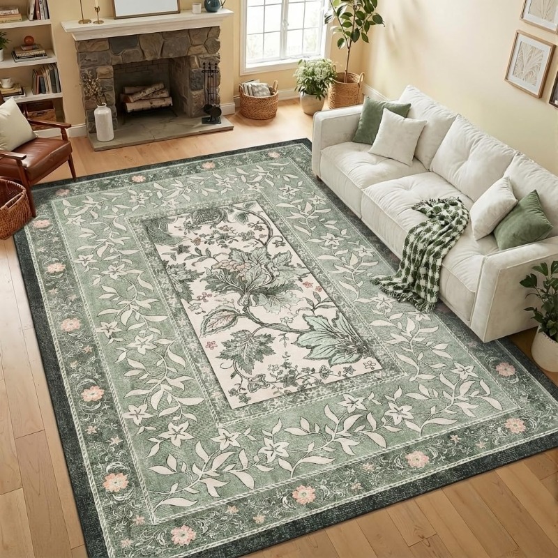 Retro-Teppich mit Pflanzenmust – Home Lines Textiles Bewertung und Preis