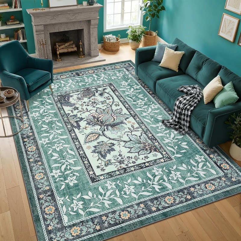 Retro-Teppich mit Pflanzenmust – Home Lines Textiles Bewertung und Preis